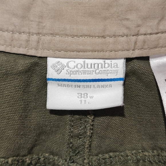 Columbia Omni-ShieldCargo Shorts Men's 38 Dark Army Green Utility Thick Heavy - Picture 6 of 8